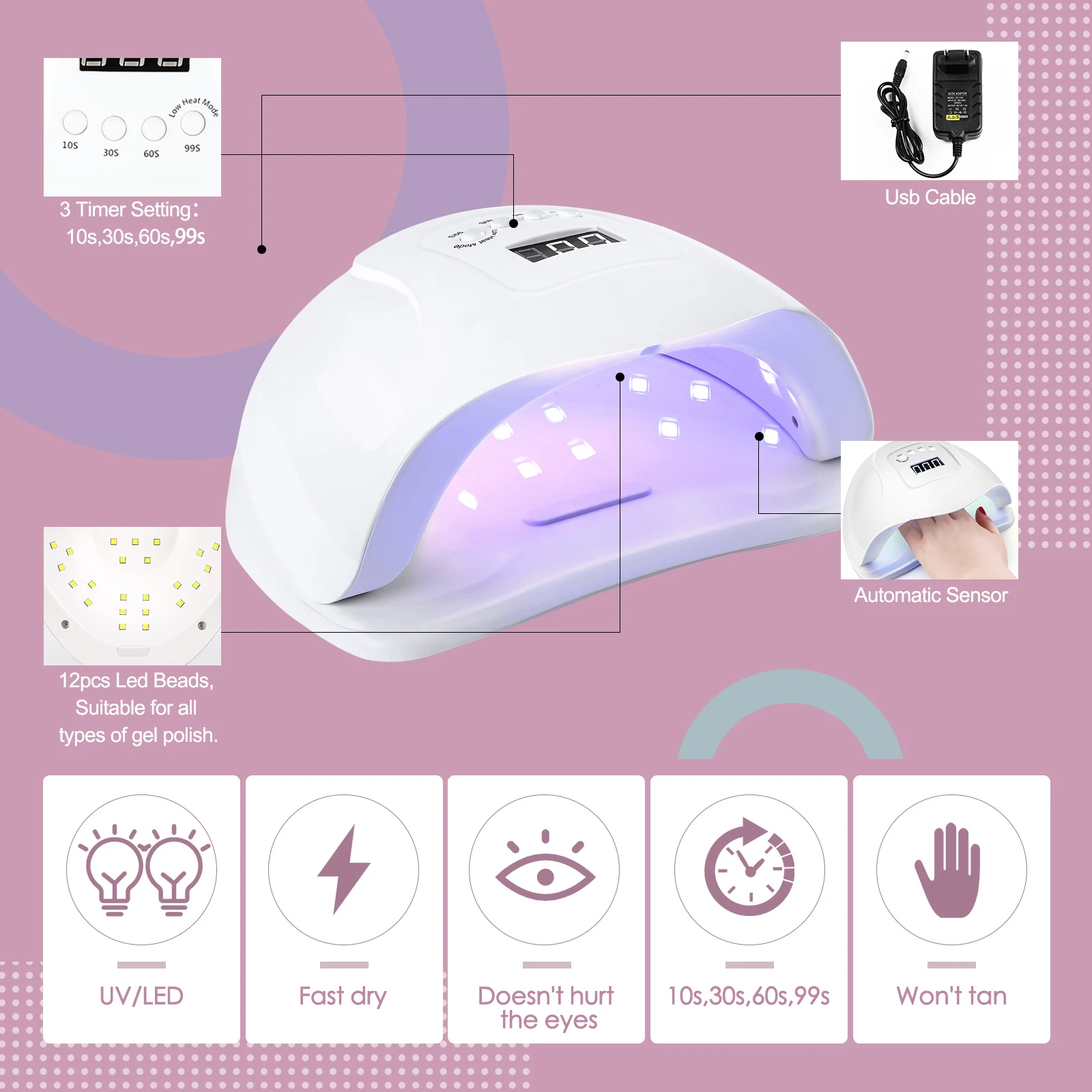 Набор УФ гель для наращивания ногтей набор маникюра лампа с кристаллическим
