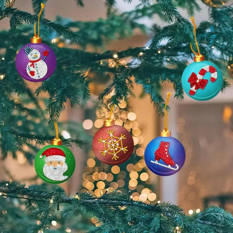 10 шт. DIY Алмазная картина Счастливого Рождества Рождественская елка Висячие подвесные украшения Рождественские украшения Natal Navided