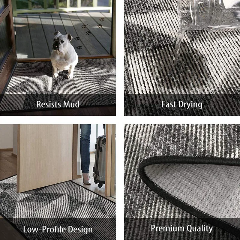 Indoor Doormat Mat Rubber Backing Non Slip Inside Floor Mud Dirt Trapper Mats Entrance Front Door Rug Shoes Machine Washable | Дом и сад