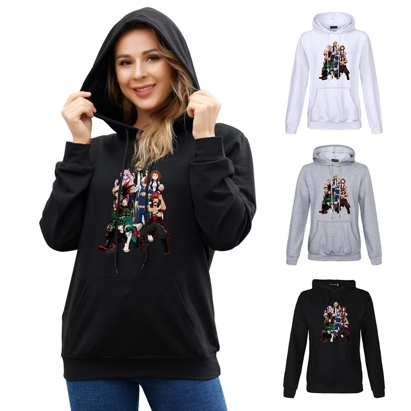 

Women's Sweatshirt My Hero Academia Cartoon Cute Hoodies Casual Loose Print Long Sleeve Pullover 2021 New Winter Outfit Top