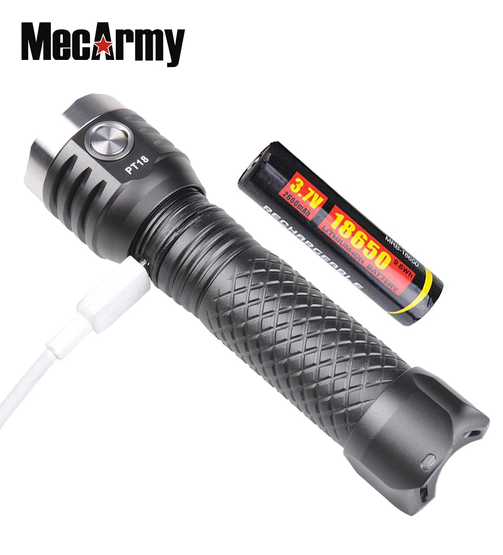 MecArmy PT18 USB Перезаряжаемый Фонарик 1000 люмен EDC 3 * CREE XP-G2 светодиоды компактный