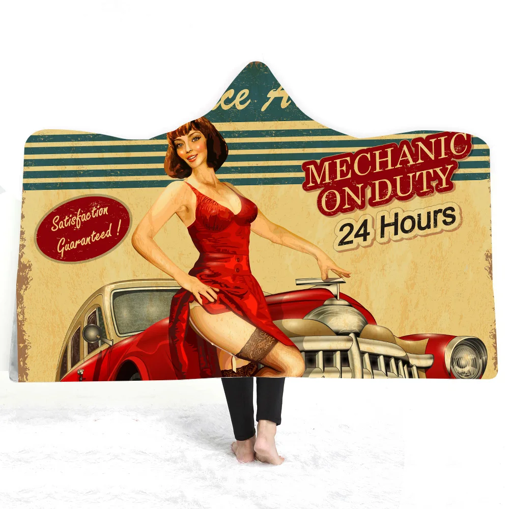 Ретро Сексуальное Женское одеяло с капюшоном женское индивидуальное пляжное в