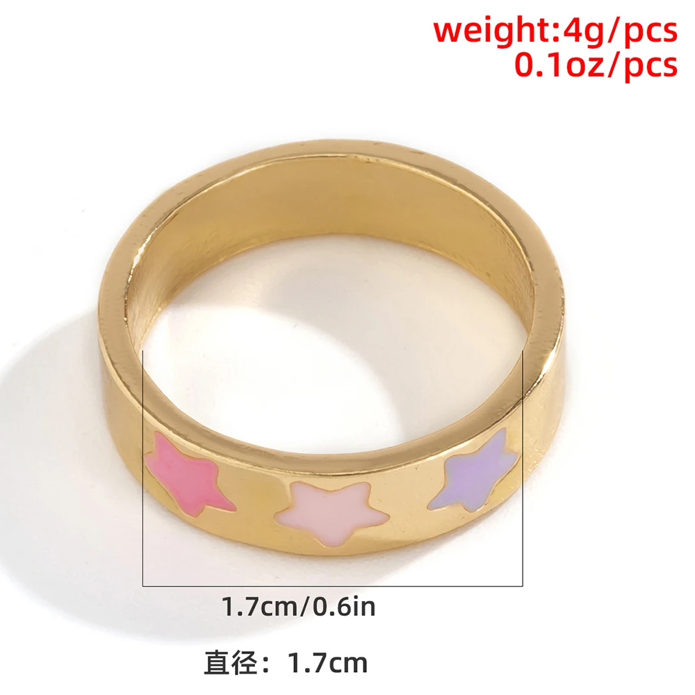 

Cute Smiley Face Rings for Women Good Quality Enamel Love Heart Star Flowers Finger Rings Jewellery Aesthetic Gifts Accessories