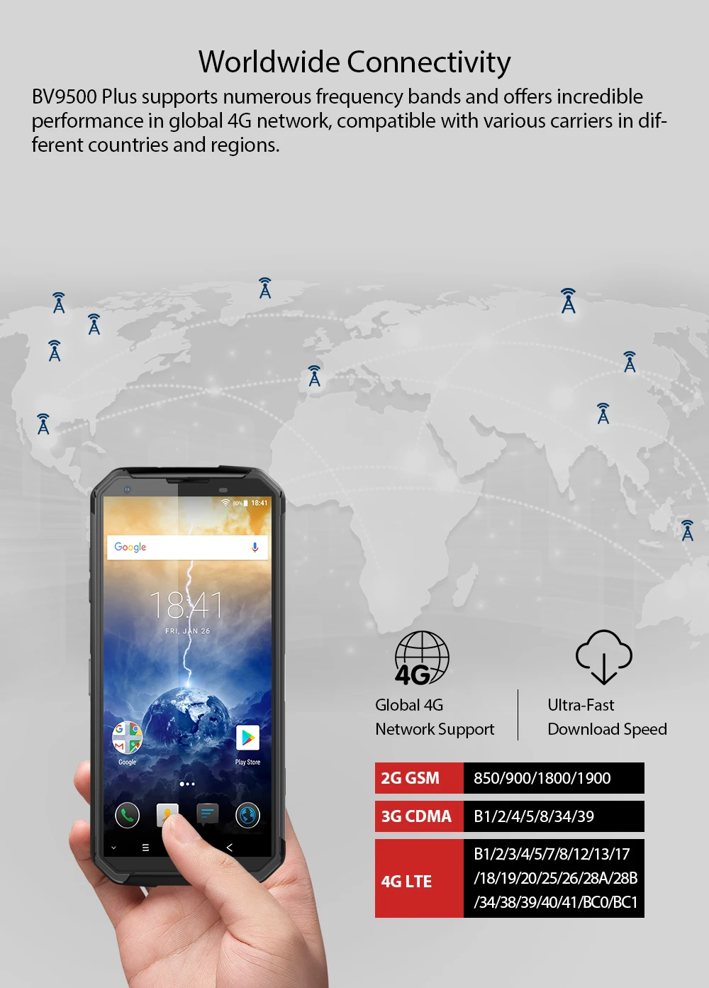 BLACKVIEW BV9500 Plus IP68 водонепроницаемый смартфон 10000 мАч Android 9 0 16 МП 4G + 64G 5 7 &quotFHD
