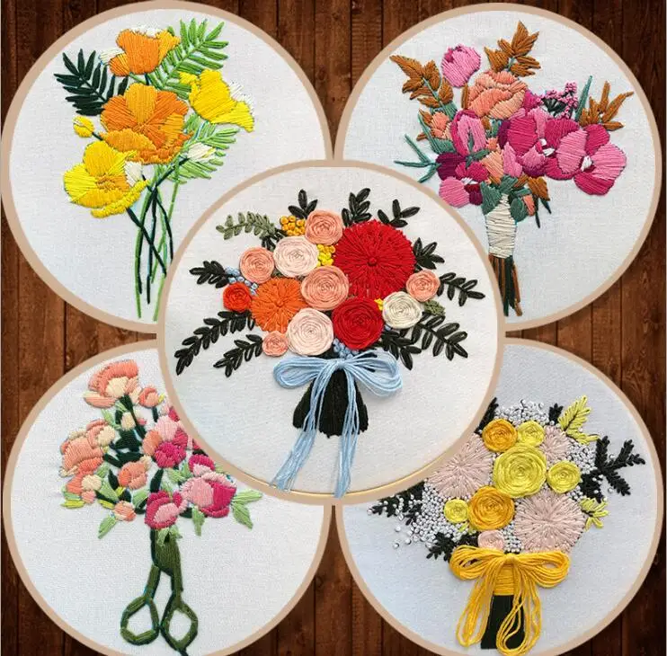 Набор для вышивки розы в европейском стиле простой набор трехмерной лентами 20 х20