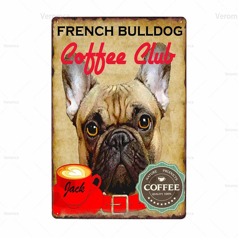 

Puppy Dogs Coffee Poster Plaque Metal Vintage Tin Signs Coffee Cafe Bar Club Pub Man Cave Home Wall Art Iron Painting