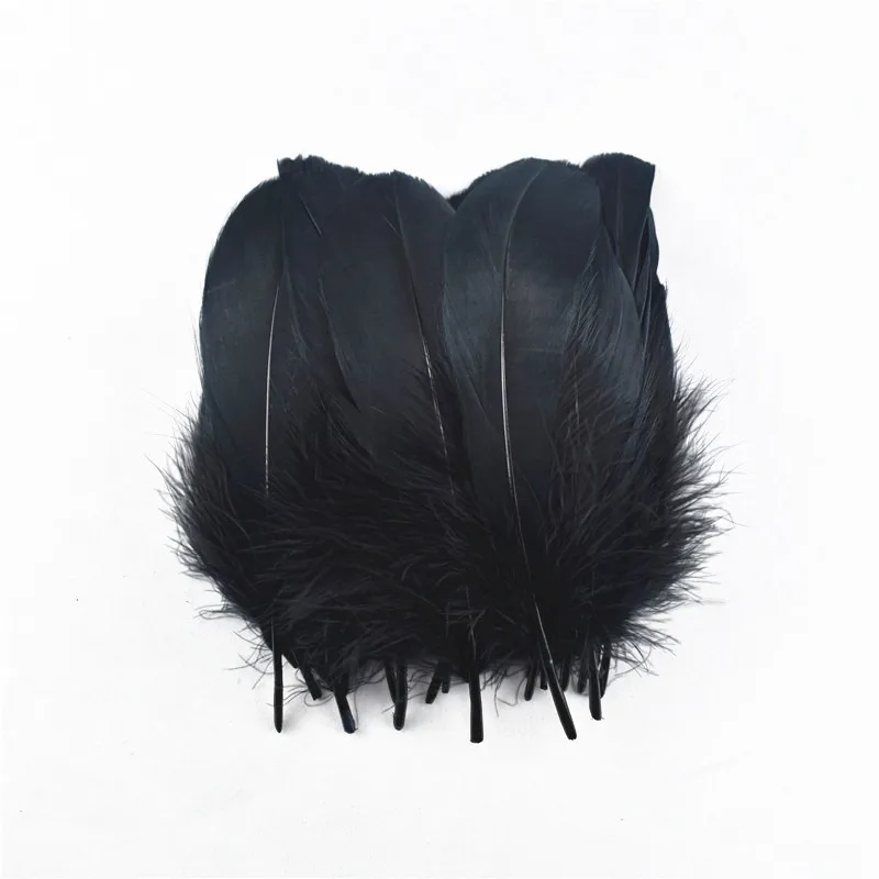 20pcs/Lot Dyed Black Feathers Rooster Goose for Jewelry Making Ostrich Pheasant Crafts Carnaval Assesoires | Дом и сад