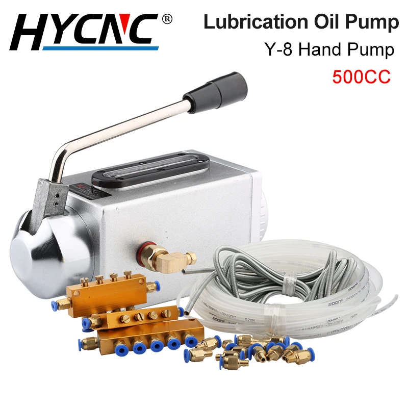 

Y-8 Manual Lubricating Oil Pump Manual Lubrication 500CC 0.5L Electromagnetic Lubricating Pump Lubricator CNC Engraving