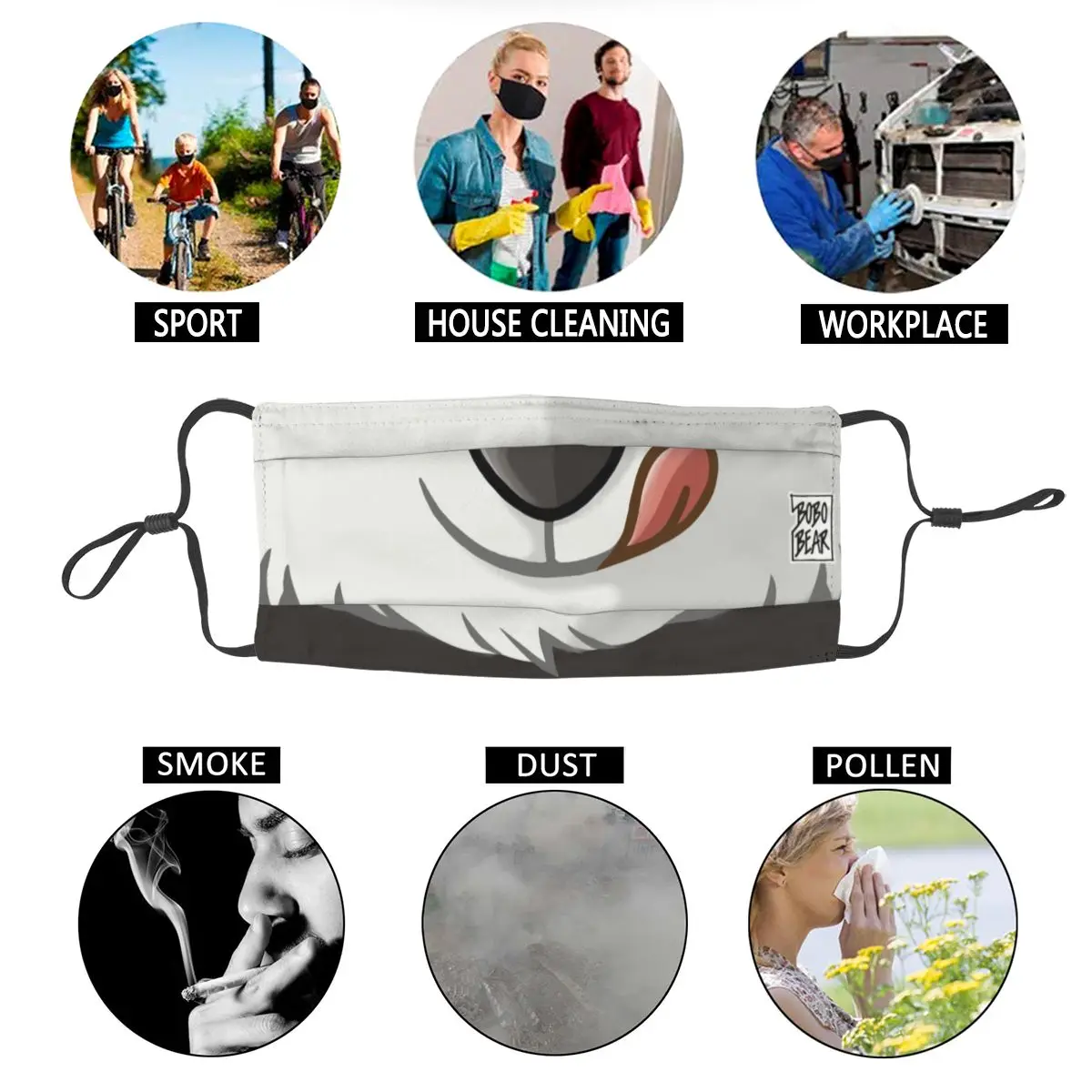 

Chunky Panda Washable Men Face Mask Bear Anti Dust Protection Cover Respirator Mouth Muffle