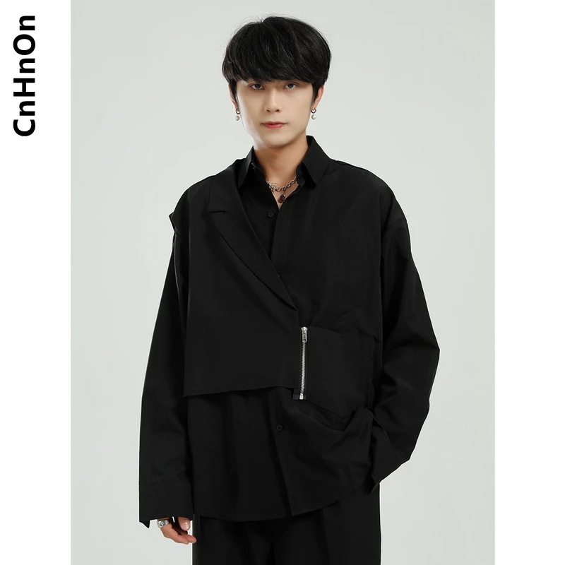 

New spring products Korean style irregular stitching suit vest shirt men M6-C-2282