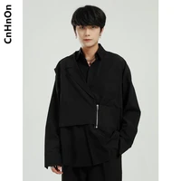 new spring products korean style irregular stitching suit shirt men m6 c 2282