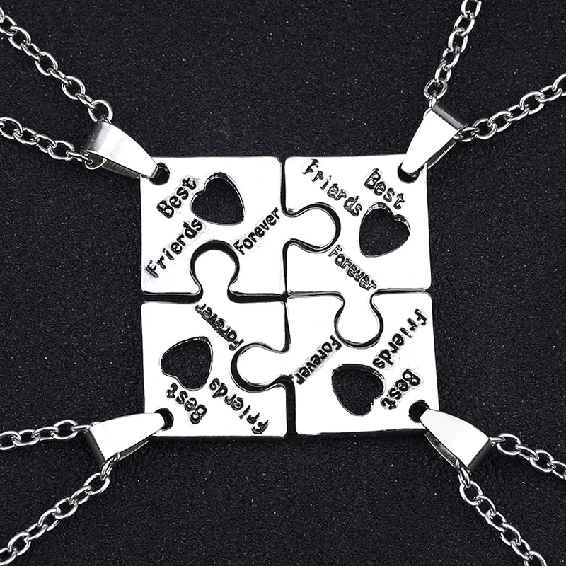 4 шт. Ожерелье Лучшие друзья чокер подвеска головоломка дружеские парные
