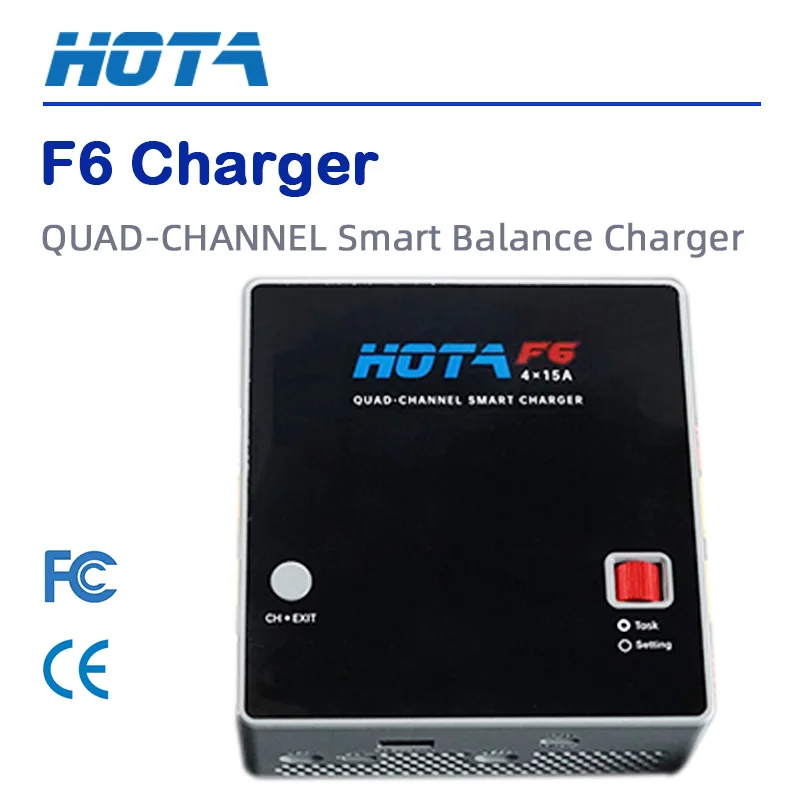 HOTA F6 четырехканальное умное балансирующее зарядное устройство 4x25 0 Вт/15 А FPV