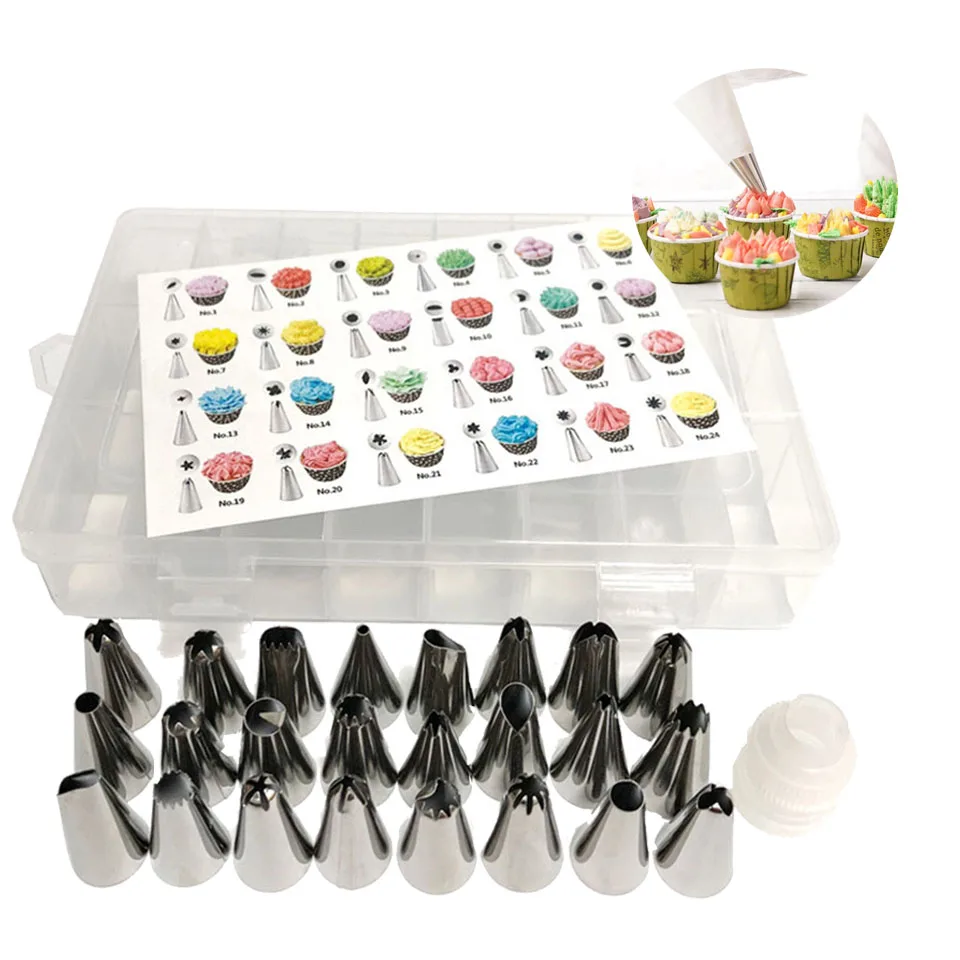 

Icing Piping Cream Pastry Nozzle Kitchen Bakery Tools Stainless Steel Nozzle Tips DIY Cake Decorating Tools