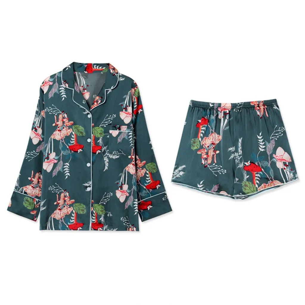 7 шт. шелковое женское белье майка с принтом шорты штаны пижама повязкой на глаза