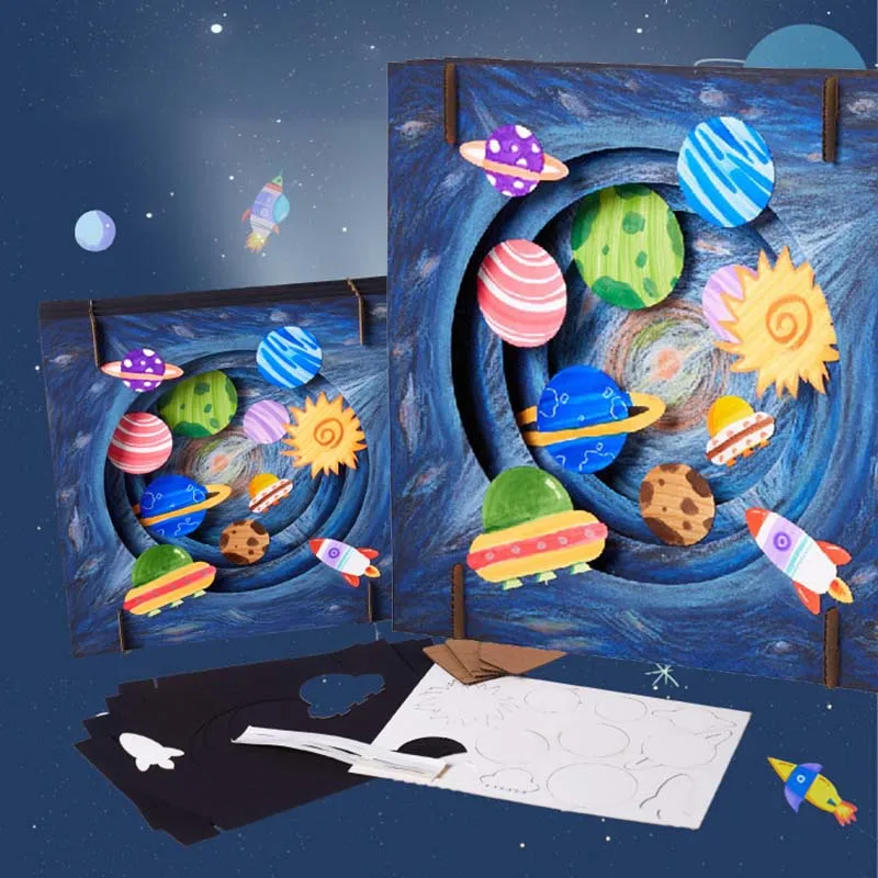 

DIY Crafts Kids Drawing Educational Toy DIY Vast Starry Sky Craft Toys Children Lovely Painting Toy Children Handmade Xmas Gift