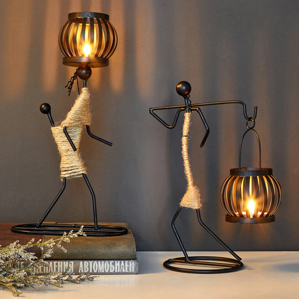 Vintage Candle Holders Home Decoration Metal People Model Candelabros Decorative Creative Candlestick Party Wedding Centerpieces | Дом и сад