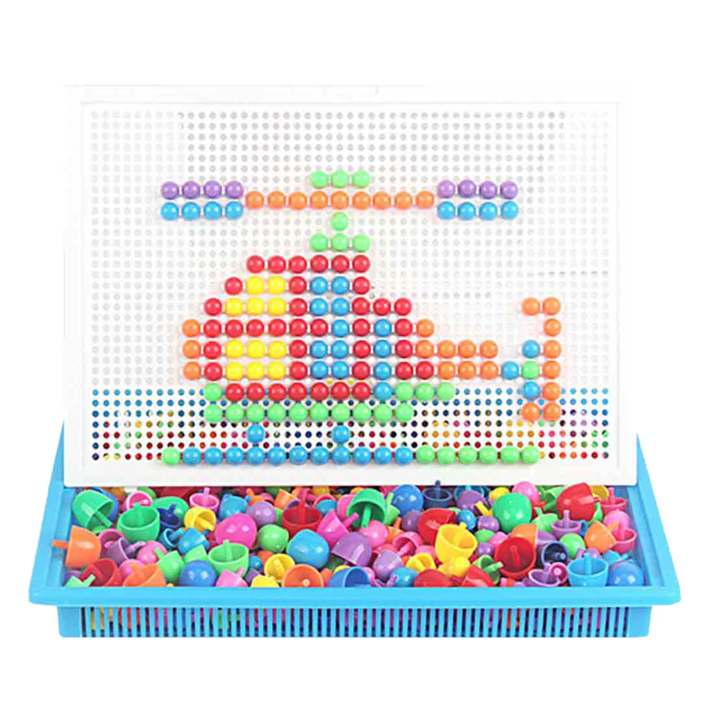 Грибные ногти Pegboard мозаика пазл 396 шт Кнопка художественная игрушка гладкая