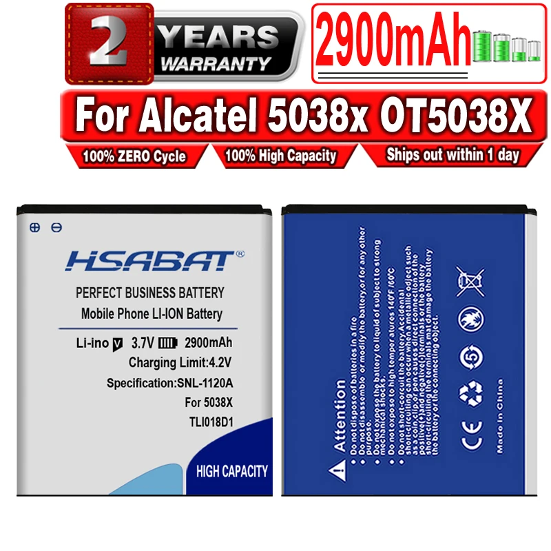 HSABAT 100% новый 2900mAh TLi018D1 аккумулятор TLi018D2 для Alcatel One Touch Pop D5 Dual 5038x OT5038X 3 5015D OT 5016