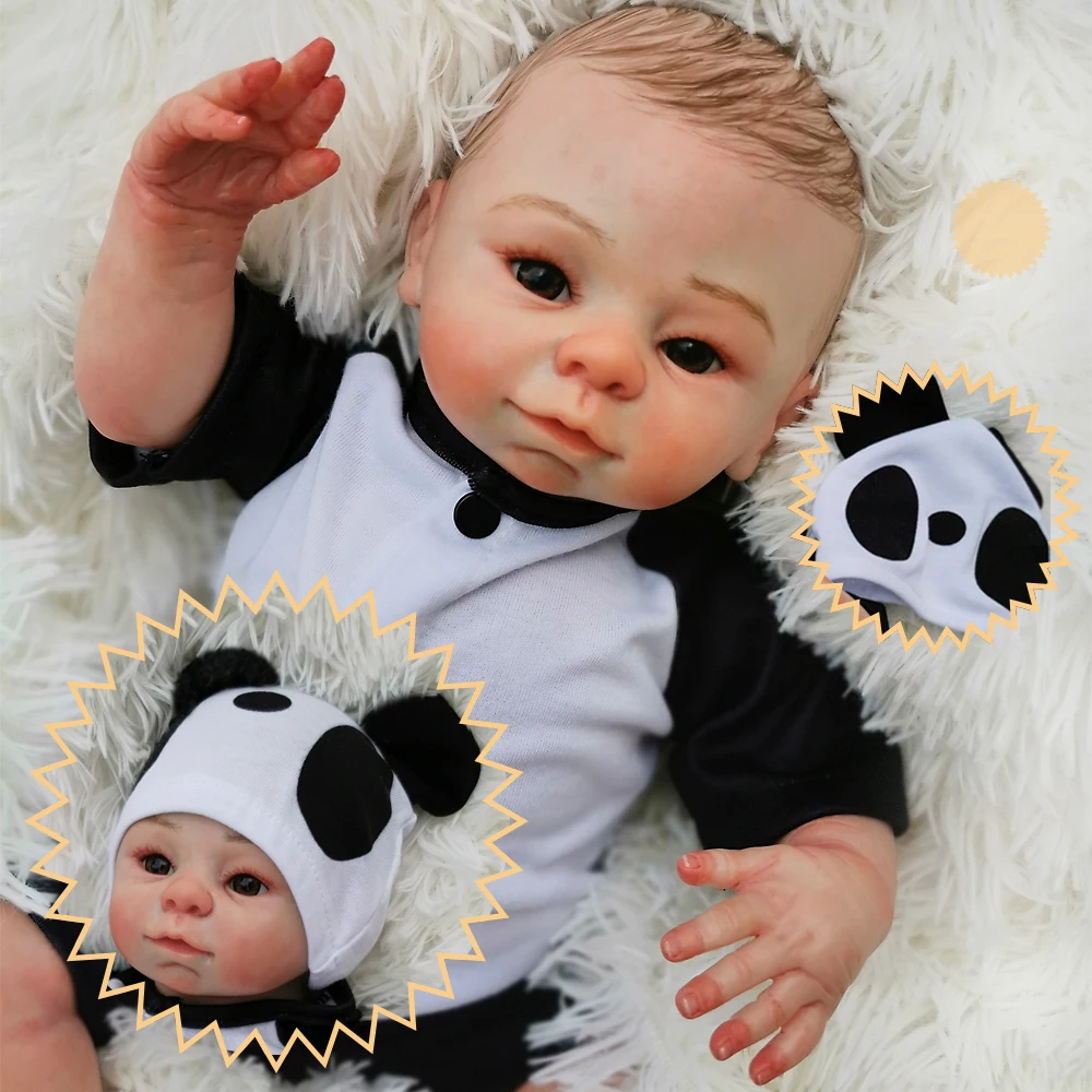 

OtardDolls Panda Reborn Baby Dolls Realistic Rich Painting 18 inch Baby Dolls Alive Reborns Toddler bebe Toy For kids Gifts