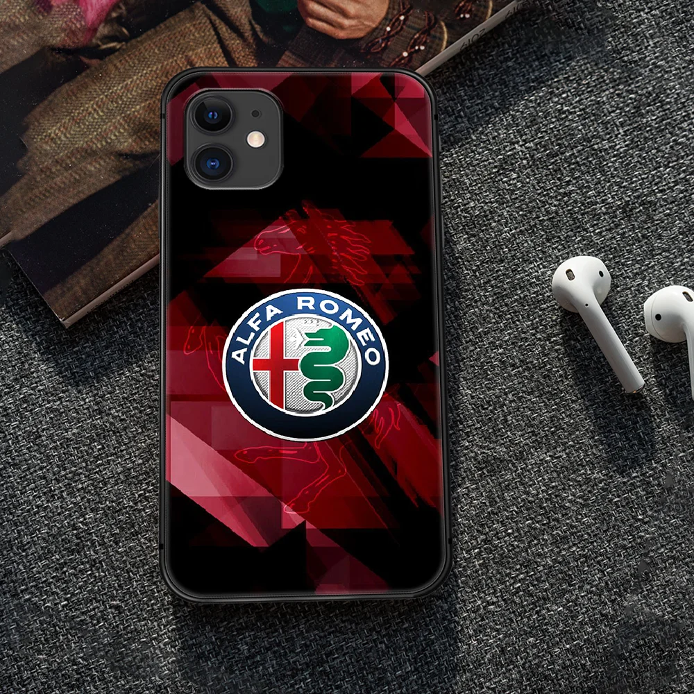 

Alfa Romeo car logo Phone Case Cover Hull For iphone 5 5s se 2 6 6s 7 8 12 mini plus X XS XR 11 PRO MAX black prime pretty