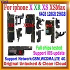 Материнская плата без идентификационной учетной записи для iphone X XR XS Max сбез идентификатора лица, полная проверенная логическая плата с поддержкой платы обновления 64 Гб 128 ГБ