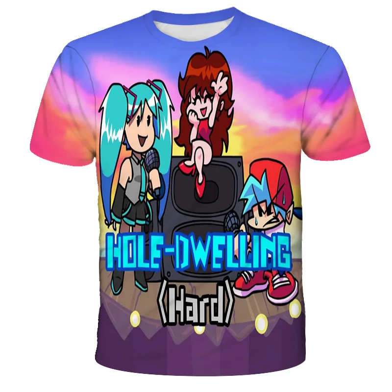 

2021 Summer Popular Fashion Kids Clothes Animation Game Friday Night Funkin Bluey Boys Tshirts Anime Clothes For Teenagers 4/14Y