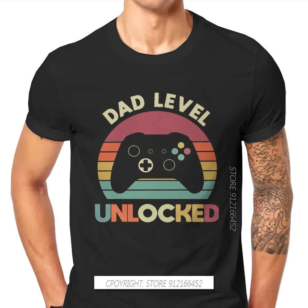 

Father's Day Daddy Grandpa Man TShirt Dad Level Unlocked Retro Male New Dads Fashion T Shirt Harajuku Streetwear Hipster