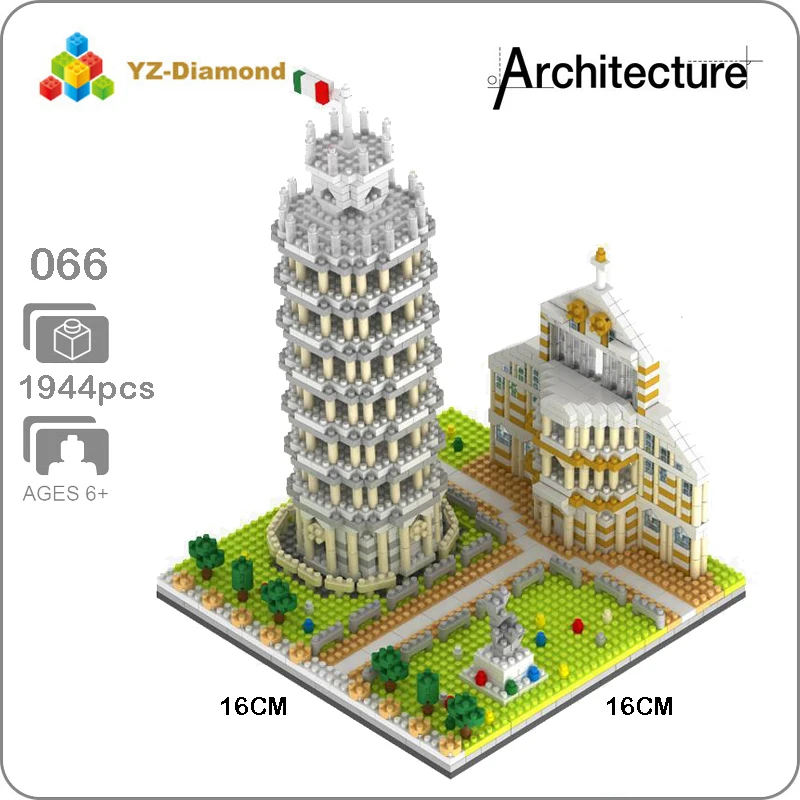 YZ 066 всемирно известная архитектура Пизанская башня 3D модель мини алмазное