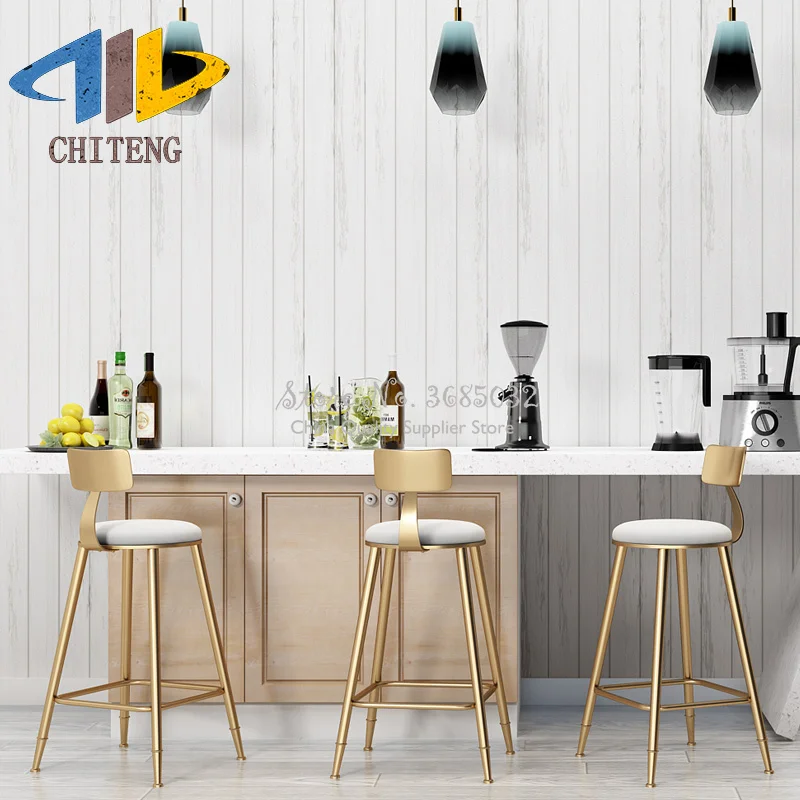 Скандинавский простой золотой барный стул десертный магазин Кафе Ресторан для