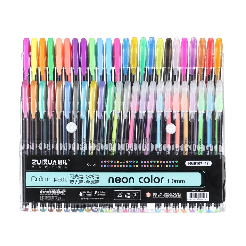 4-48color Flash pen 12/18/24/36/48 шт./упак. креативный флеш-набор гелевых ручек яркий гелевая ручка для нанесения хайлайтера журналы, чтобы привлечь художественный Маркер для белой доски "сделай сам" рисунков в виде ручки - Цвет: 4-48color Flash pen