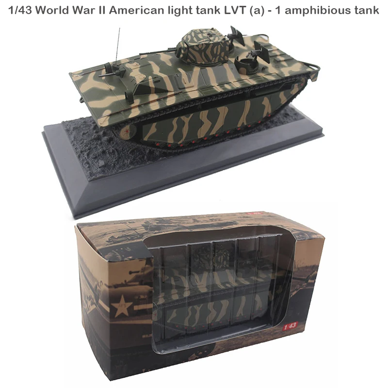 

rare 1/43 World War II American light tank LVT (a) - 1 amphibious tank model Static finished product Alloy collection model