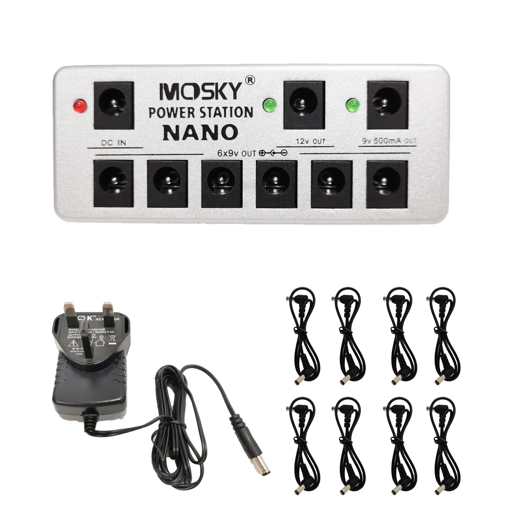 Блок питания для мини гитары MOSKY с 8 изолированными выходами педалей эффектов 9 В 12