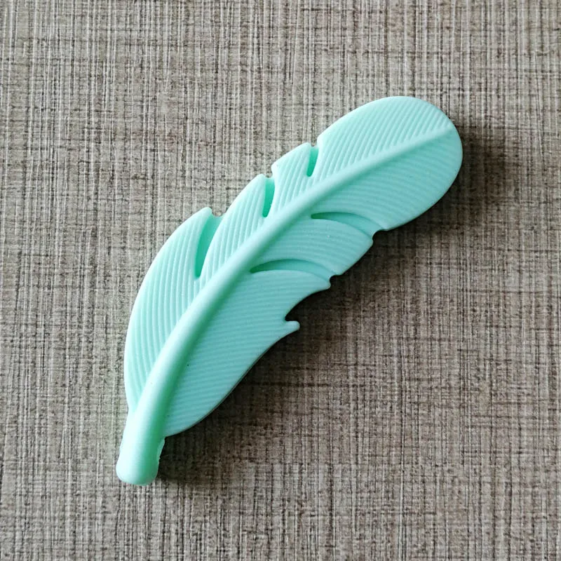 Feather-green 1 шт. Корона Силиконовый бисер ребенок прорезывание зубов игрушки пищевой силикон DIY соска цепь кулон аксессуары Детские Прорезыватели - Цвет: Feather-green