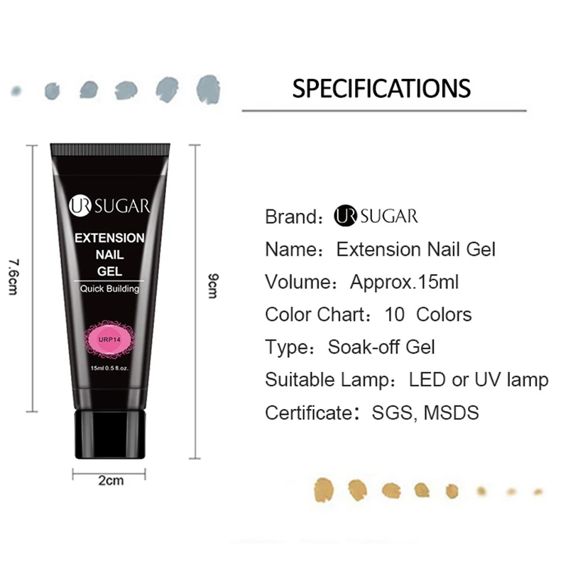 

UR SUGAR Acrylic UV Gel Extension Nail Gel Kit With Nail Dryer Nude Glitter Color Fast Building Gel Nail Polish All For Manicure