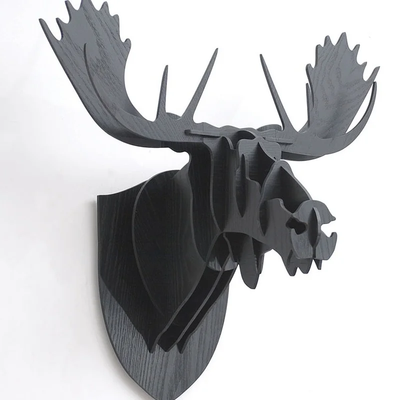 

3D пазл, деревянная креативная настенная голова лосят, подарок, ремесло, домашний декор, фрески, скандинавские животные, стены