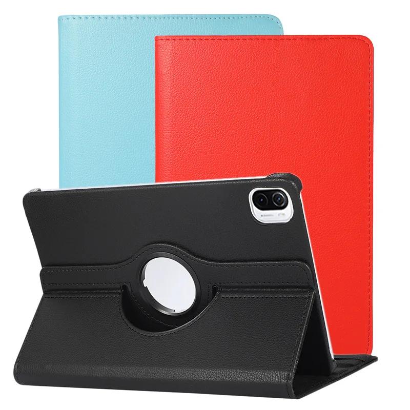 

Вращающийся на 2021 градусов кожаный чехол для планшета для Xiaomi Mi Pad 5 полноразмерная Противоударная защитная задняя крышка 5 Pro Чехол