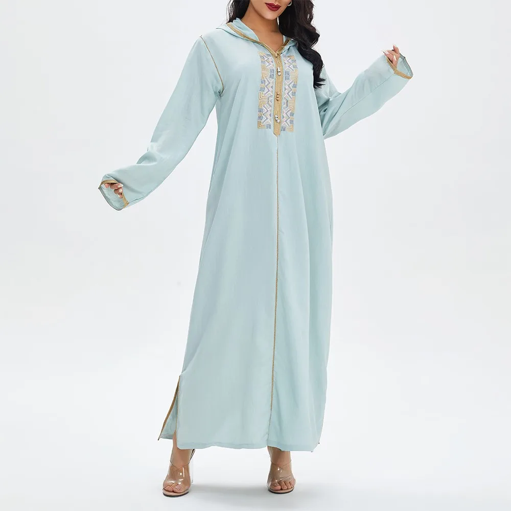 Мусульманские Абайи TREMU для женщин, Дубай, Турецкая Мода, кафтан, марокканская вышивка, арабское платье, молитвенная одежда, помощь, Moubarak, хал...