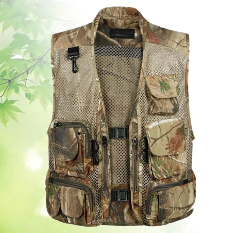 Мужской Камуфляжный жилет без рукавов с несколькими карманами для охоты на рыбу