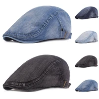 2020 fashion fitted sun cabbie ivy flat cap spring summer jeans beret hats for men women quality casual unisex denim beret cap
