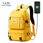 Модные большие школьные ранцы, желтый Водонепроницаемый рюкзак из ткани Оксфорд, детские школьные рюкзаки для девочек-подростков, школьные сумки 14 дюймов XA862H