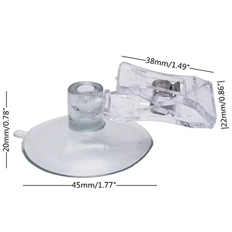 

25Pcs Sucker Clip Advertisement Display Business Card Holder Transparent Clip