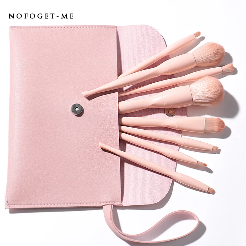 Профессиональные кисти для макияжа из натуральных волос набор 8 кистей + сумка