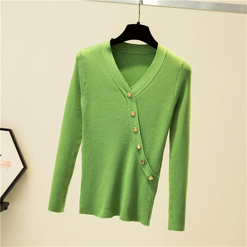 

2020 Autumn Winter Thin Knitted Sweater Women Long Sleeve V Neck Slim Fit Basic Pullover Knitted Sweaters Undershirt Pull Femme