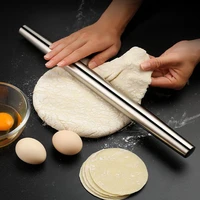 1pc stainless steel french rolling pin metal for bakers cookie pastry dough cooking roller baking rolling pins