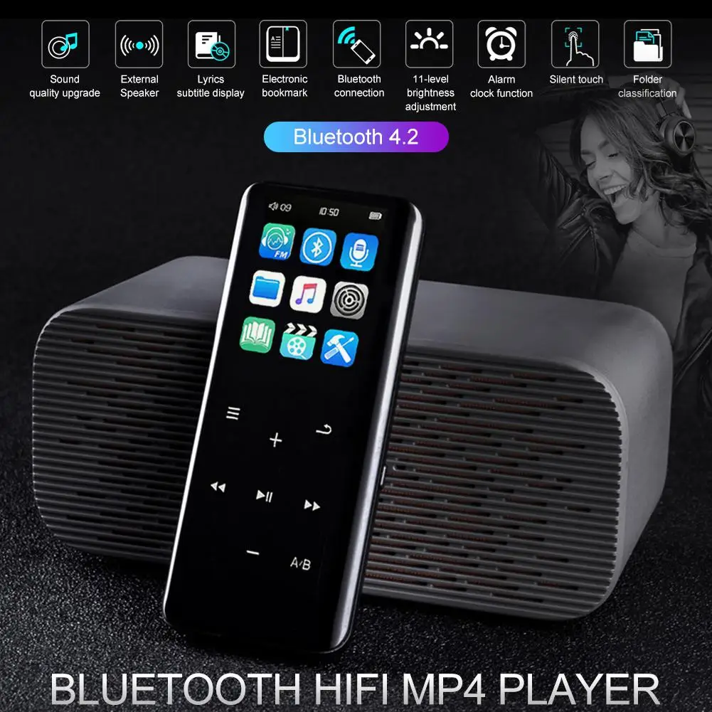Yiwa X5 MP4 плеер 16 ГБ/8 ГБ Bluetooth FM сенсорный экран с динамиком OTG скачать HiFi MP3 TF карта