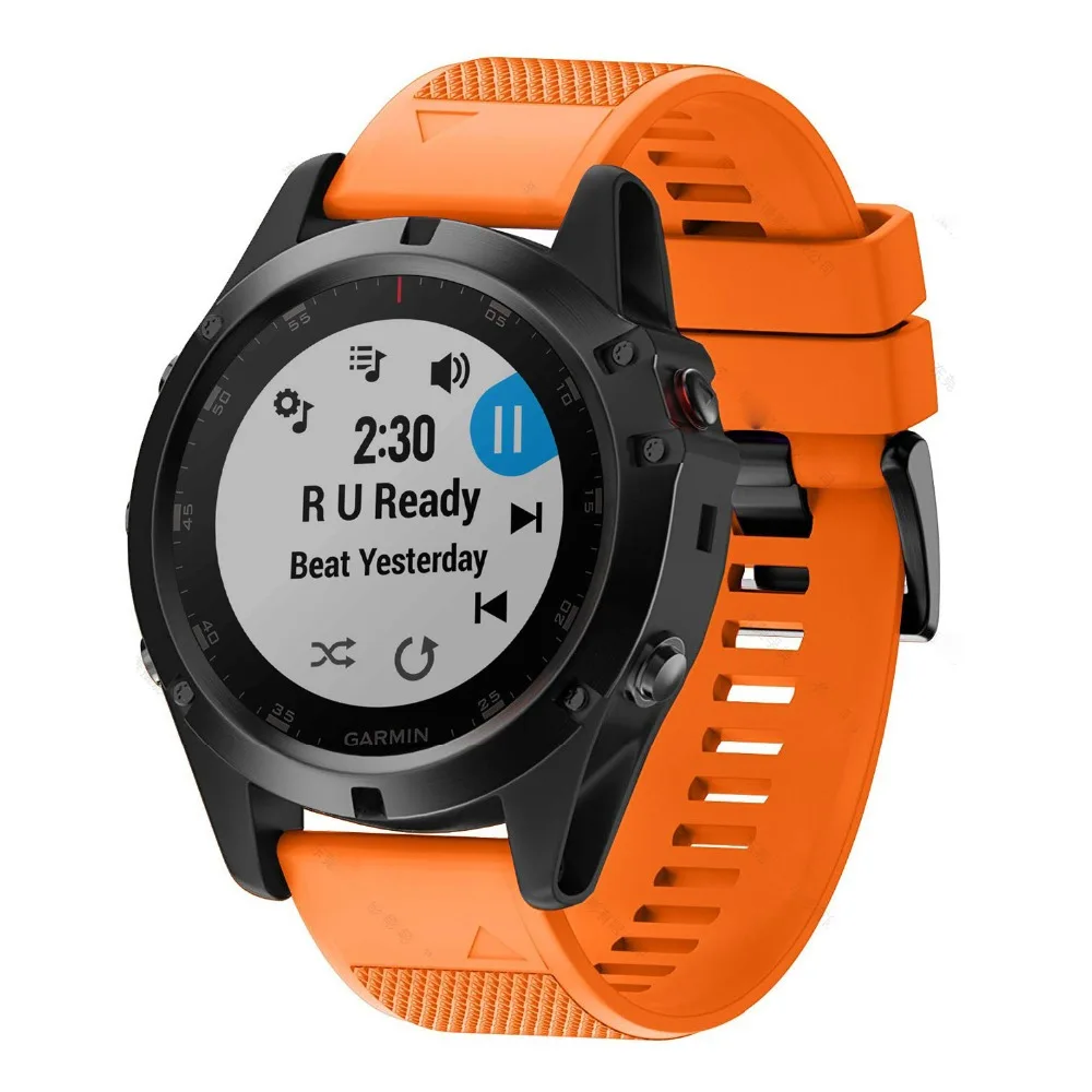 26 мм спортивный силиконовый ремешок для часов браслет наручных gps Garmin Fenix 6X 6 6S Pro 5X