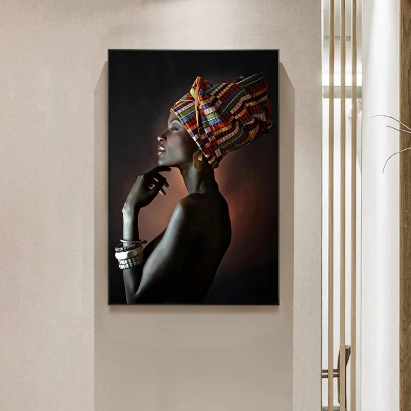 

African Wall Art Poster Hd Prints Elegant Black Women Canvas Painting Modern Modular Pop Living Room Home Decor Wall Paintings