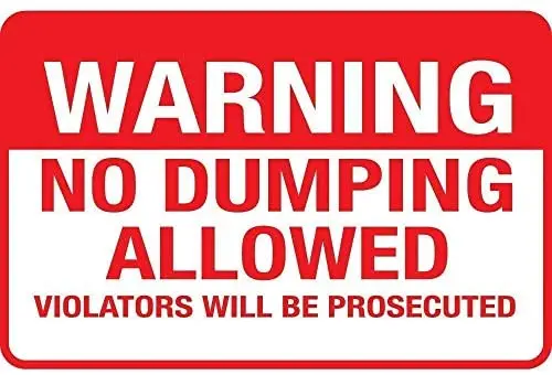 

Crysss Warning Sign Warning No Dumping Allowed Violators Will Be Prosecuted Road ign 8X12 Inches Aluminum Metal Sign