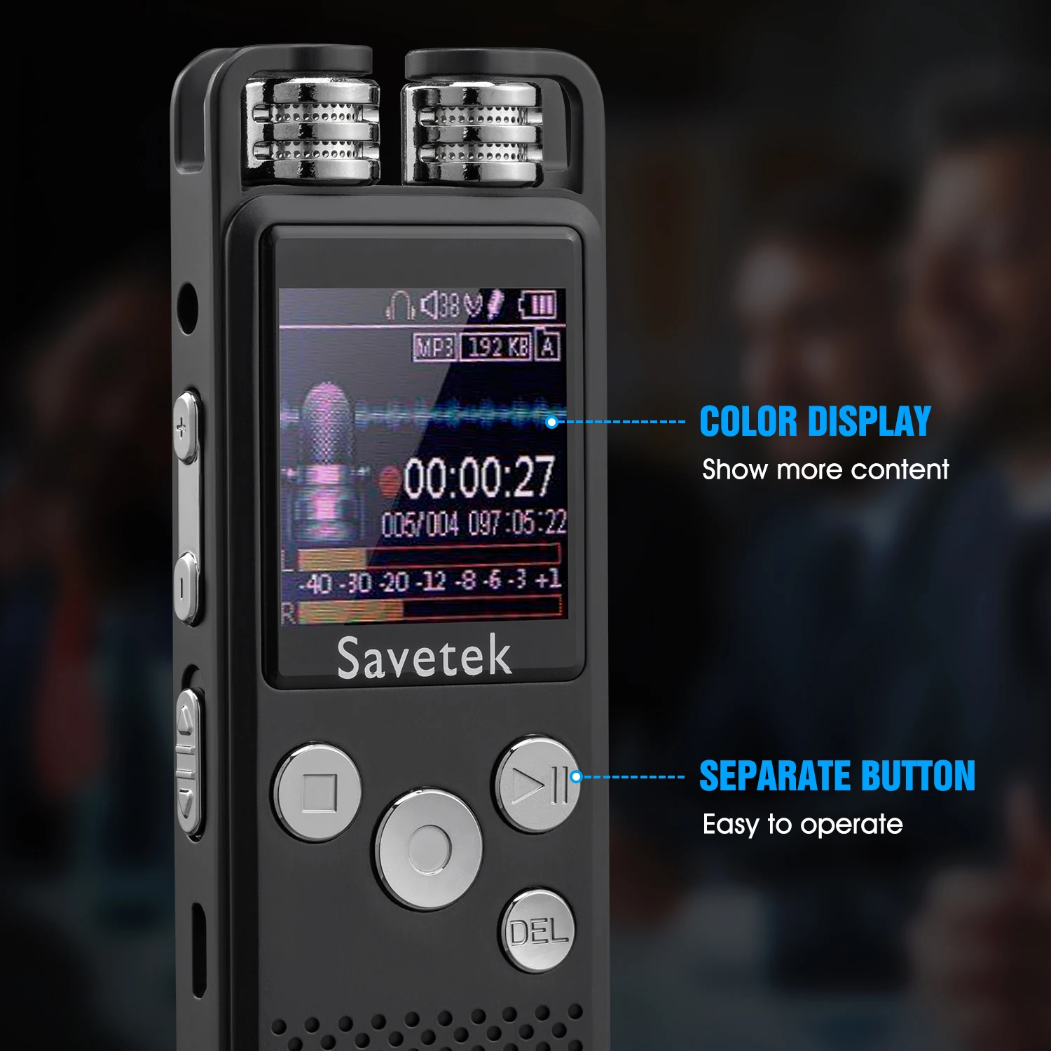 Цифровой аудио диктофон Savetek с голосовой активацией 8 ГБ 16 USB ручка PCM WAV
